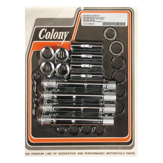 Multiple-Parts Pushrod Cover Conversion Kit Chrome For 91-03 XL. With OEM One-Piece