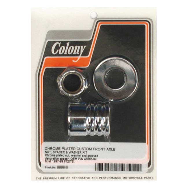 Grooved Front Axle Spacer Kit Chrome For 97-99 FXSTS NU