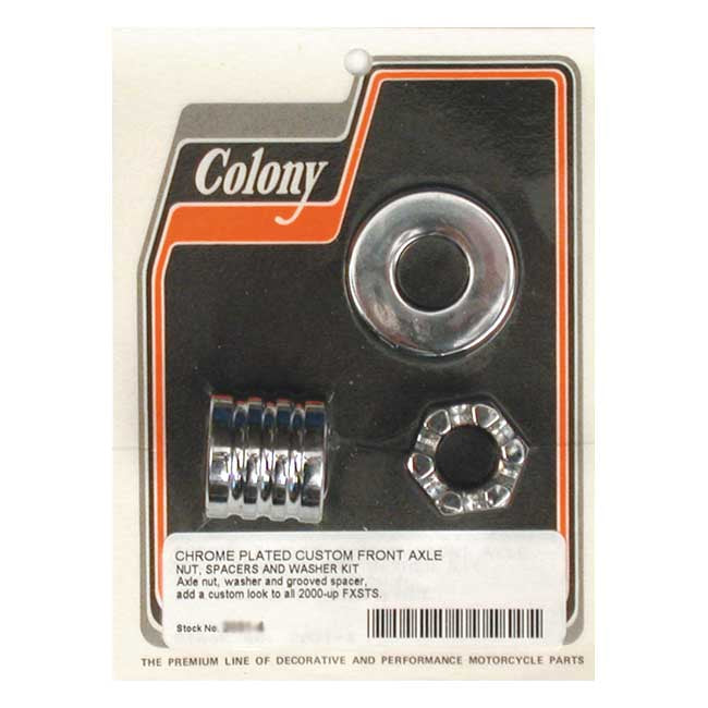 Grooved Front Axle Spacer Kit Chrome For 00-06 FXSTS NU
