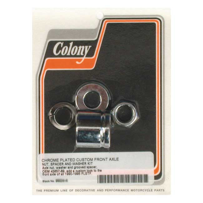 Grooved Front Axle Spacer Kit Chrome For 90-95 FLSTF NU