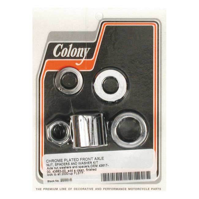 Smooth Front Axle Spacer Kit Chrome For 00-UP FLSTF/I