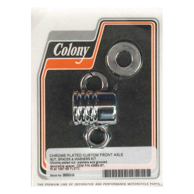 Grooved Front Axle Spacer Kit Chrome For 97-99 FLSTC NU