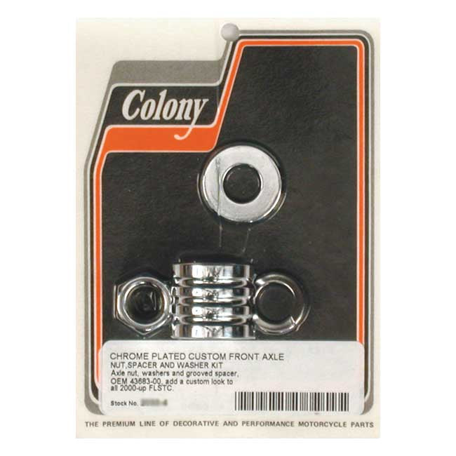 Grooved Front Axle Spacer Kit Chrome For 00-06 FLSTC NU