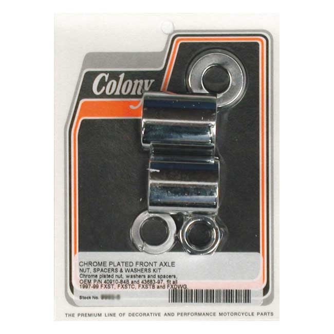 Smooth Front Axle Spacer Kit Chrome For 97-99 FXST/C/B