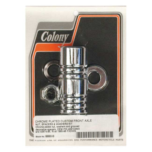 Grooved Front Axle Spacer Kit Chrome For 95-96 FXDWG NU