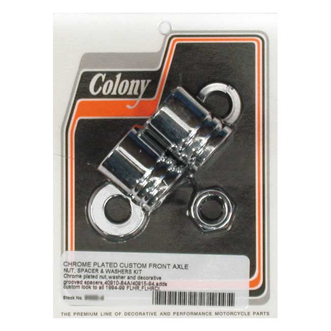 Grooved Front Axle Spacer Kit Chrome For 94-99 FLHR/CI NU