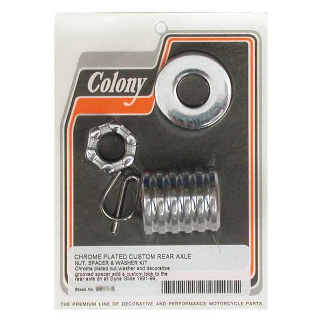 Grooved Rear Axle Spacer Kit Chrome For 91-99 Dyna NU