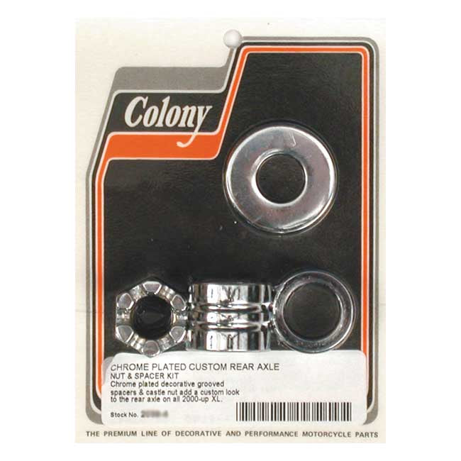 Grooved Rear Axle Spacer Kit Chrome For 00-03 XL NU