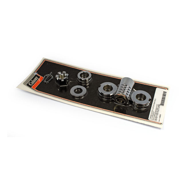 Grooved Rear Axle Spacer Kit Chrome For 00-06 Softail