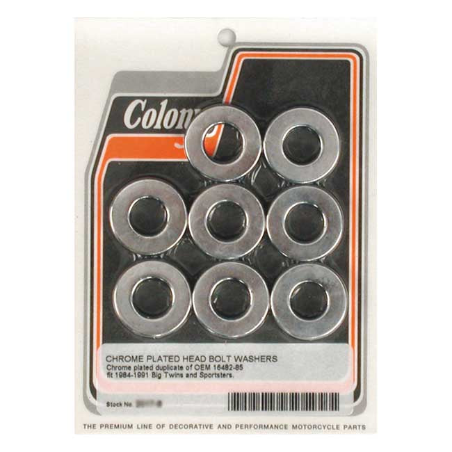 Head Bolt Washer Set Chrome For 84-90 B.T.