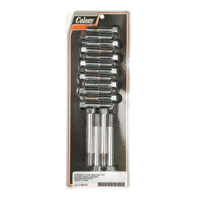 Head Bolt Kit Chrome For 52-53 K Model NU