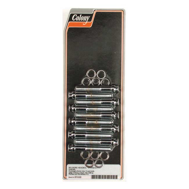 12-Point 'Big Bore' Head Bolt Kit Chrome