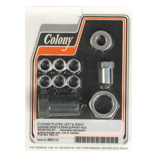Floorboard Support Rod Mount Kit Chrome