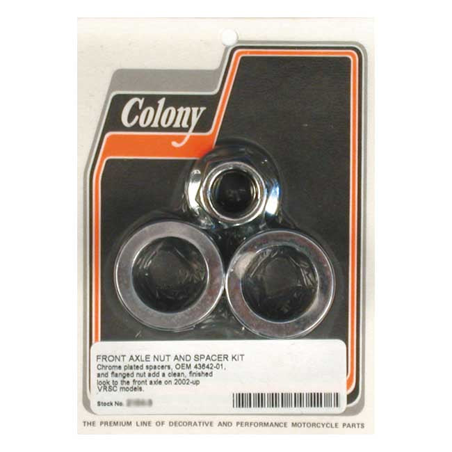 V-Rod Front Axle Nut & Spacer Kit Smooth Chrome