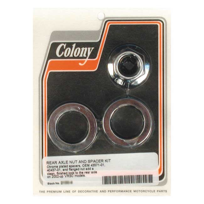 V-Rod Rear Axle Nut & Spacer Kit Smooth Chrome