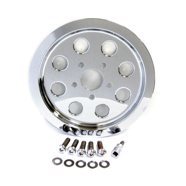 Pulley Cover Holes Chrome - 61 Tooth For 91-99 XL