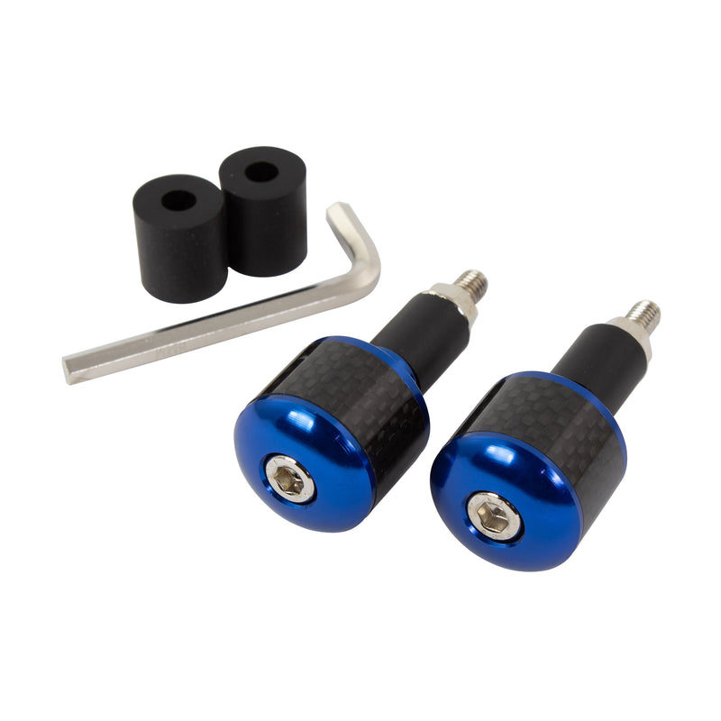 Bar Ends With Carbon Fibre Insert Blue