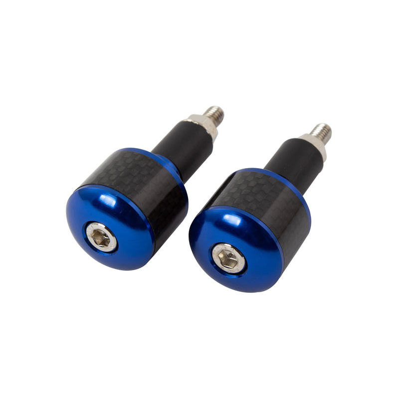 Bar Ends With Carbon Fibre Insert Blue