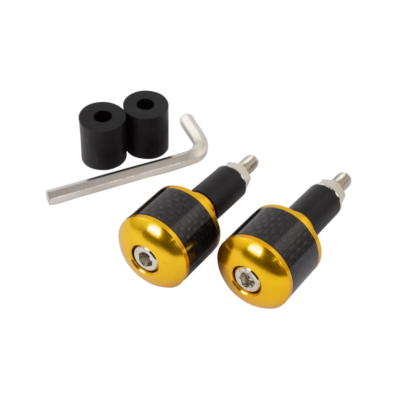 Bar Ends With Carbon Fibre Insert Gold