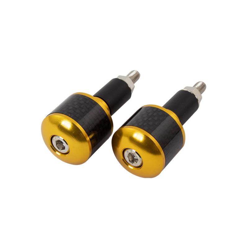 Bar Ends With Carbon Fibre Insert Gold