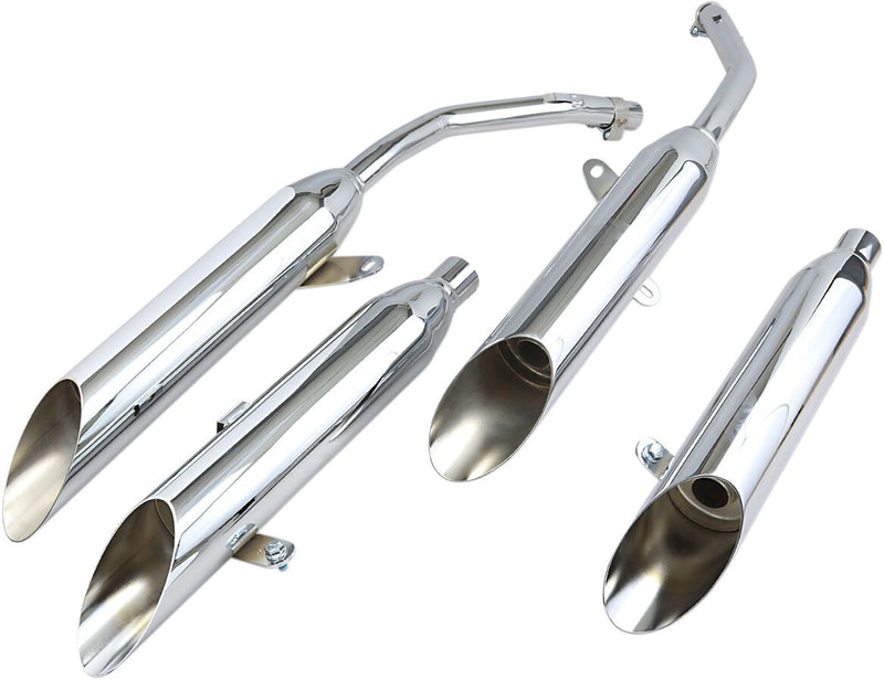 Slashcut Slip-On Mufflers Chrome For Honda VF 750 C 1993-2002