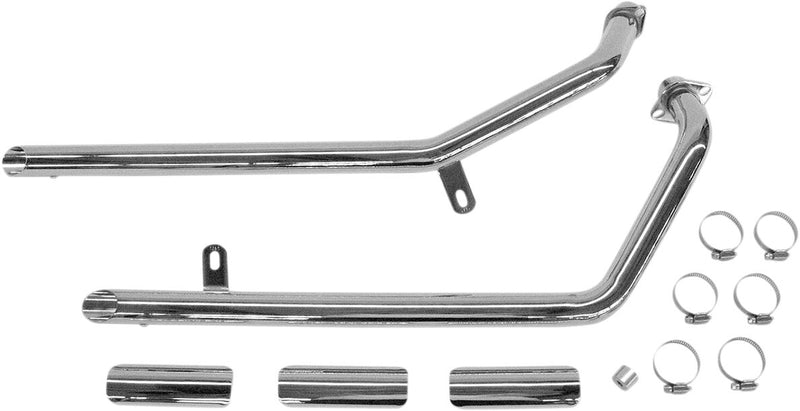 Drag Pipes Exhaust System Chrome - 1 5/8 Inch