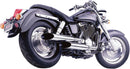 2 Into 2 Classic Deluxe Staggered Dual Slash Cut System Chrome For Honda VT 1100 C2 2001-2007