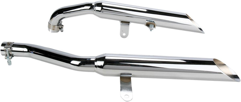 Complete Slip-On Muffler For Metric Cruisers Chrome For Yamaha XV 1100 1987