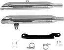 Complete Slip-On Muffler For Metric Cruisers Chrome For Yamaha XV 1700 AS 2008-2013