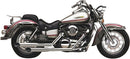 2 Into 2 Classic Deluxe Staggered Dual Slash Cut System Chrome For Kawasaki VN 1500 1996-1997