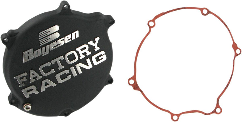 Factory Racing Aluminum Clutch Cover Black For Kawasaki KX 125 M 2003-2005