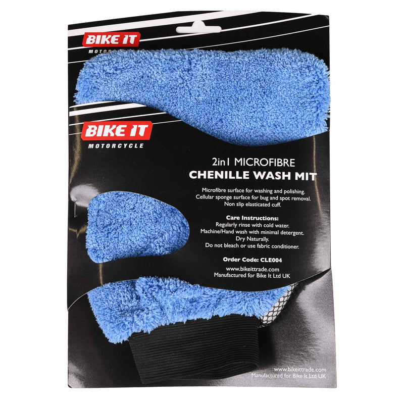 BikeTek 2-IN-1 Microfibre & Sponge Wash Mit