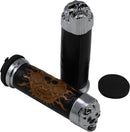 Skull Grips With Plain Eyes Black / Brown / Chrome