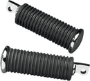 Rubber Vibration-Absorbing Passenger Footpegs Male Mount Black / Chrome / Polished