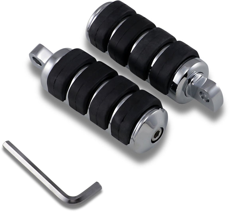 Soft-Ride Large Male Mount Footpegs Black / Chrome / Polished