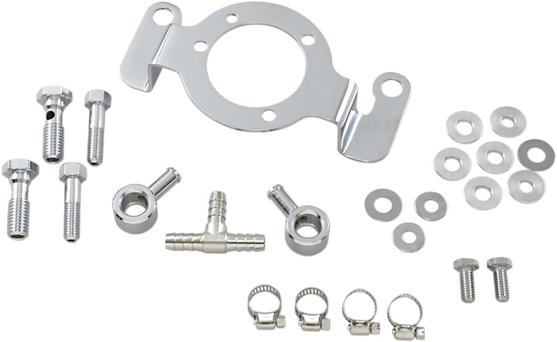 Crankcase Breather / Support Bracket Kit Black / Chrome For Harley Davidson FLD 1690 2012-2013