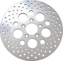 Polished Stainless Steel Drilled Rear Brake Rotor Polished / Silver - 11.5 Inch
