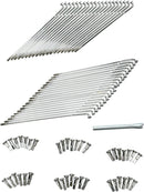 Spoke Set Front 9.625 Inch Steel / Chrome For 21 Inch Wide-Glide Hub And Custom Rim