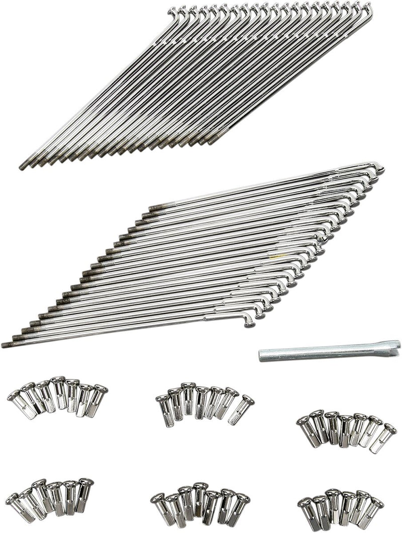 Spoke Set Front 8 Inch Steel / Chrome For 18 Inch Wide-Glide Hub