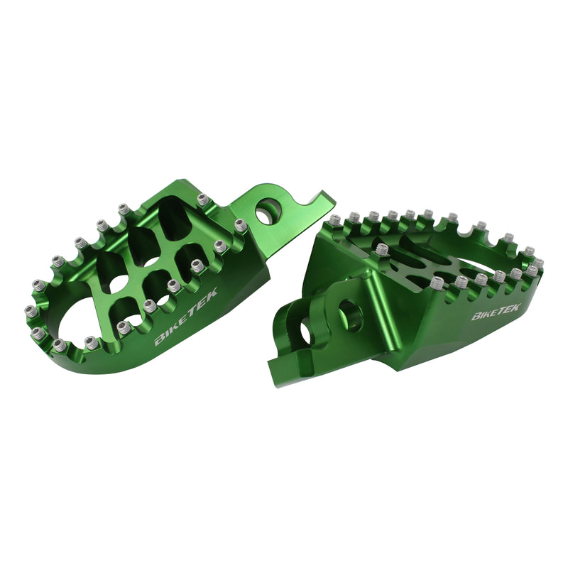 MX Forged Wide Platform Footpegs For Kawasaki Green