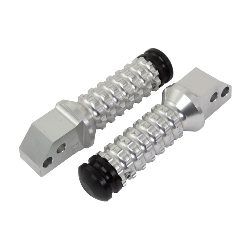 Aluminium Footpegs Pair With Slider For Honda Rear Silver HD11R