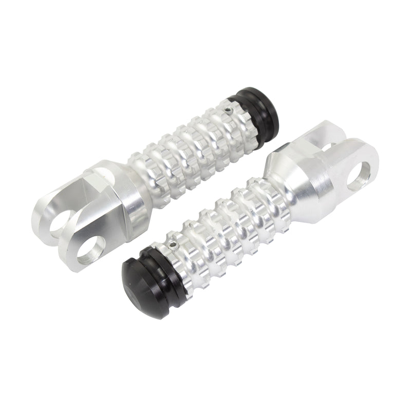 Aluminium Footpegs Pair With Slider For Suzuki Front Silver SU12F