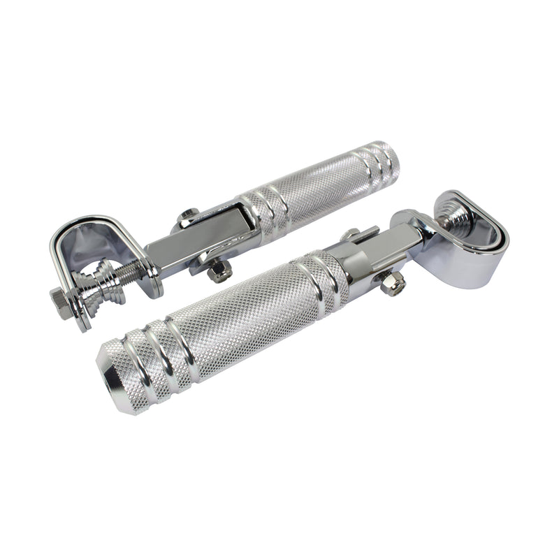 Universal Footpegs Billet Clamp Type Chrome