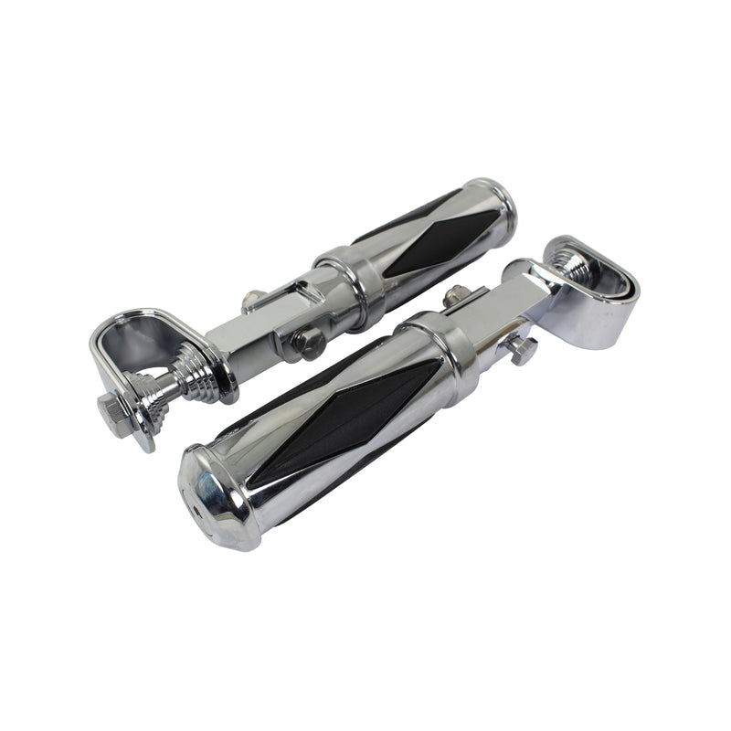 Universal Footpegs Jester Chrome With Diamond Clamp Fit