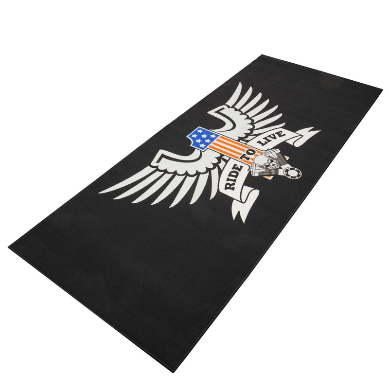 Custom Garage Mat 'Ride To Live' Black