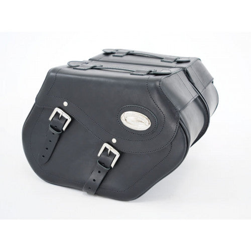 Leather Saddlebags Black HCL154 - 38 Liters