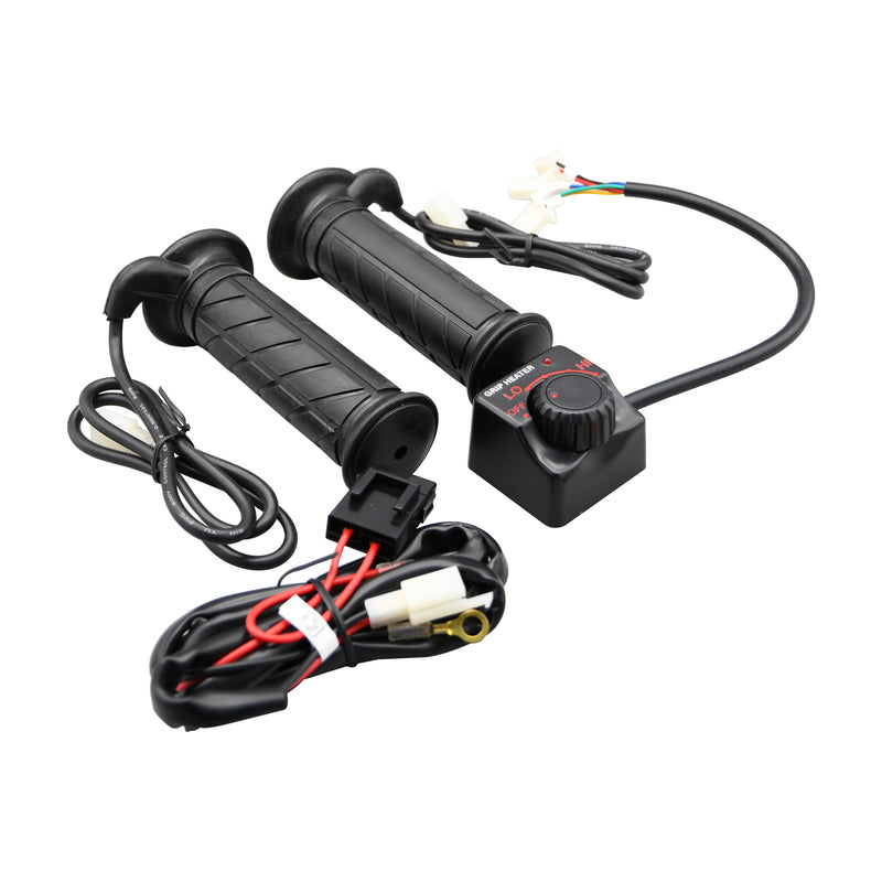Adjustable Heated Grips With Temperature Control Black