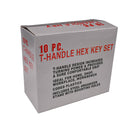 T-Handle Hexagon Key Sets With Rack - 10 Pieces