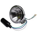 Universal Bates-Style Chrome Headlight 4 1/2 Inch Bottom Mount Left Dip