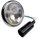 Universal Bates-Style Chrome Headlight 4 1/2 Inch Bottom Mount Left Dip